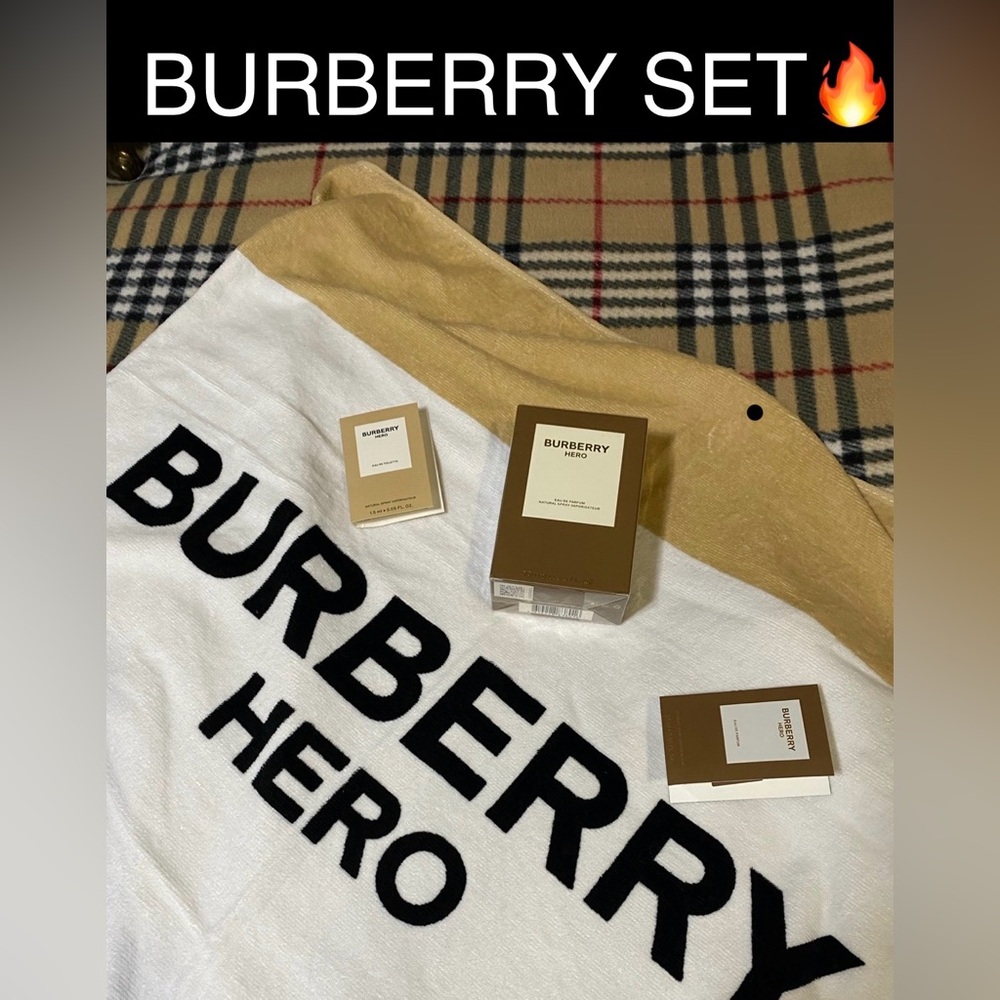 Burberry Hero Cologne Set with LOGO Towel!